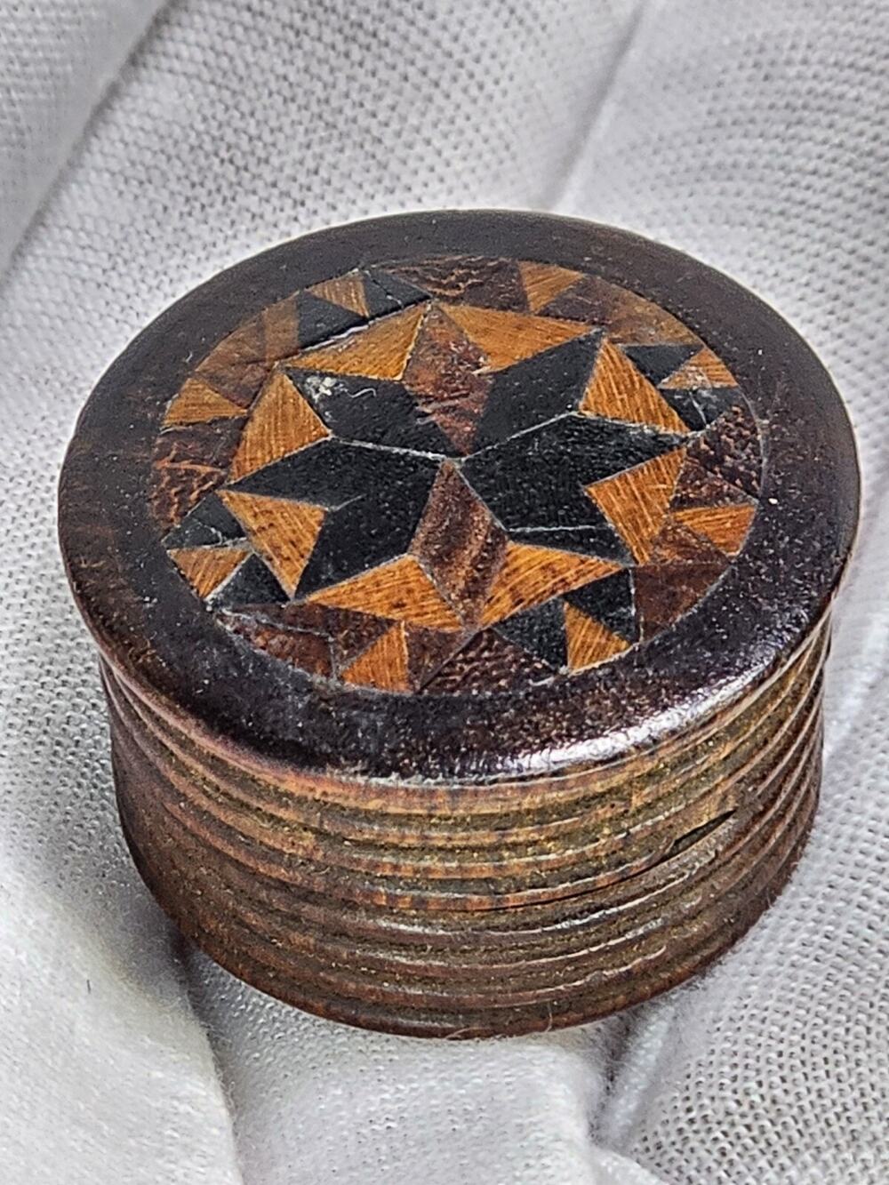 Antique Handmade Wood Box W/Blonde Hair [Mourning]